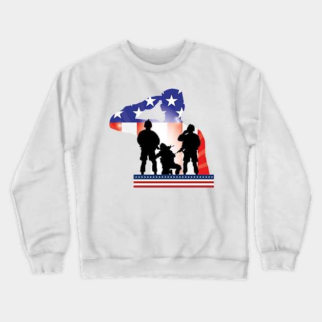 Soldier Patriotic American Flag Memorial Day Gift Crewneck Sweatshirt by chrizy1688